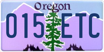 OR license plate 015ETC