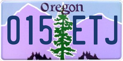 OR license plate 015ETJ