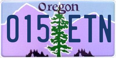 OR license plate 015ETN