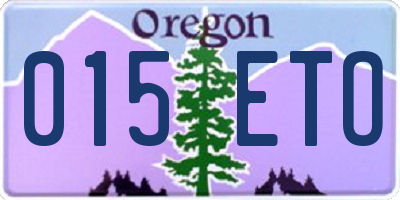 OR license plate 015ETO