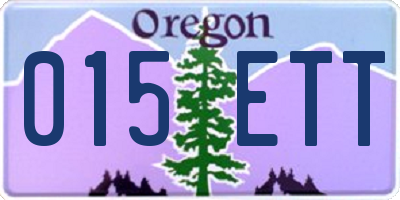 OR license plate 015ETT