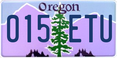 OR license plate 015ETU