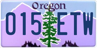 OR license plate 015ETW