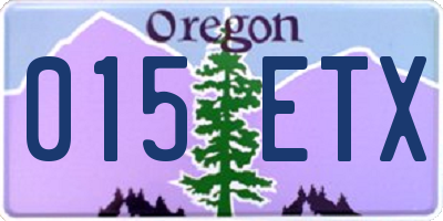 OR license plate 015ETX