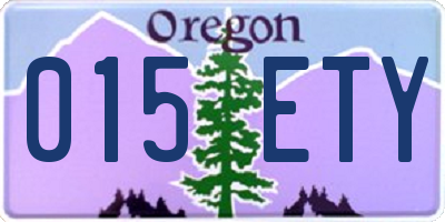 OR license plate 015ETY