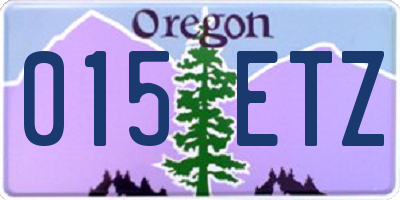 OR license plate 015ETZ