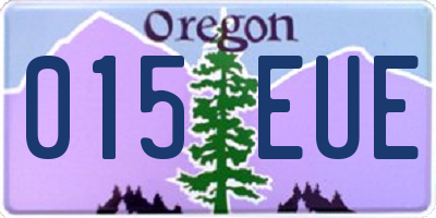 OR license plate 015EUE
