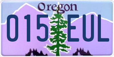 OR license plate 015EUL