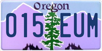 OR license plate 015EUM