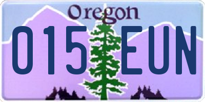 OR license plate 015EUN