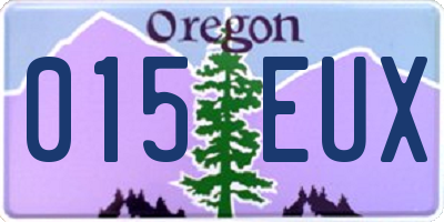 OR license plate 015EUX