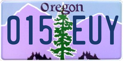 OR license plate 015EUY