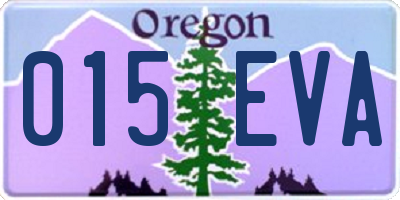 OR license plate 015EVA