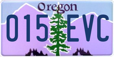 OR license plate 015EVC