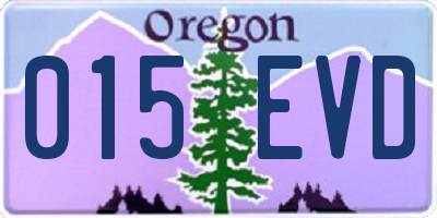 OR license plate 015EVD
