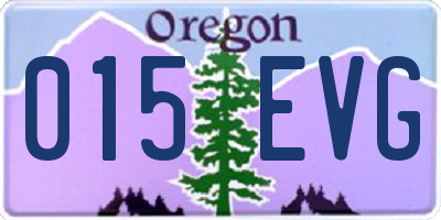 OR license plate 015EVG