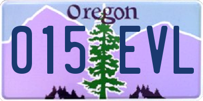 OR license plate 015EVL