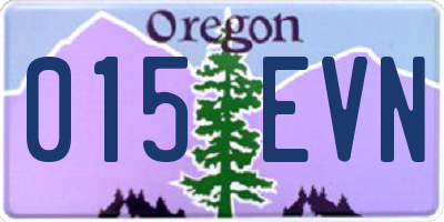 OR license plate 015EVN