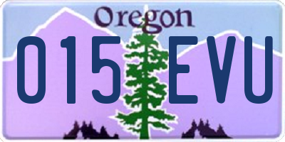 OR license plate 015EVU