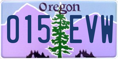 OR license plate 015EVW