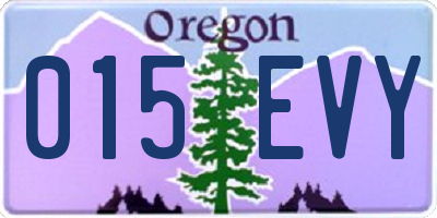 OR license plate 015EVY