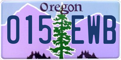 OR license plate 015EWB