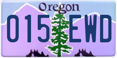 OR license plate 015EWD