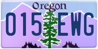 OR license plate 015EWG