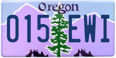 OR license plate 015EWI