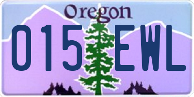 OR license plate 015EWL