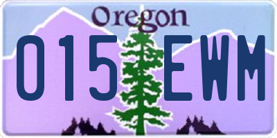 OR license plate 015EWM