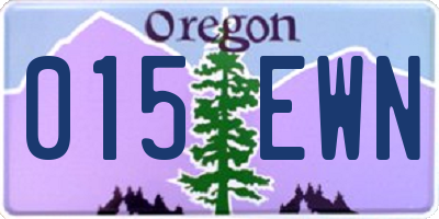 OR license plate 015EWN