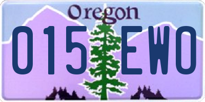 OR license plate 015EWO