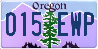 OR license plate 015EWP