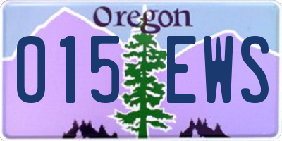 OR license plate 015EWS