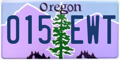 OR license plate 015EWT