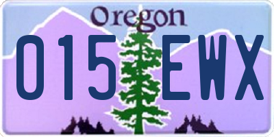 OR license plate 015EWX