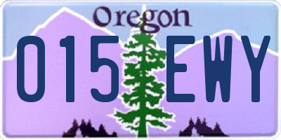 OR license plate 015EWY