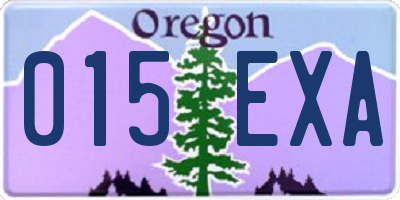 OR license plate 015EXA
