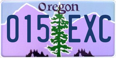 OR license plate 015EXC