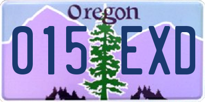 OR license plate 015EXD