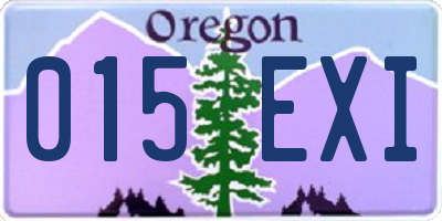 OR license plate 015EXI