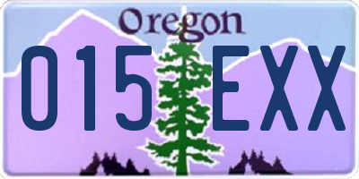 OR license plate 015EXX