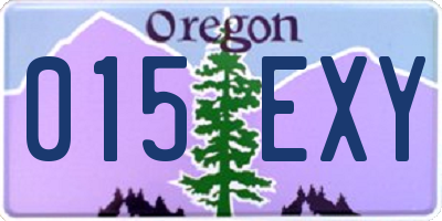 OR license plate 015EXY