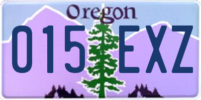 OR license plate 015EXZ