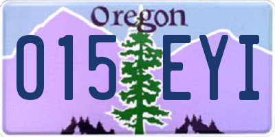 OR license plate 015EYI