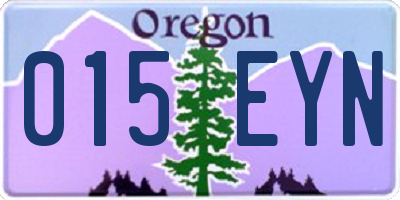 OR license plate 015EYN