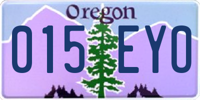 OR license plate 015EYO