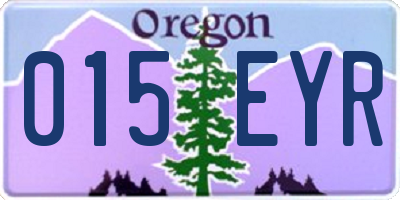 OR license plate 015EYR