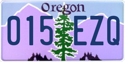 OR license plate 015EZQ